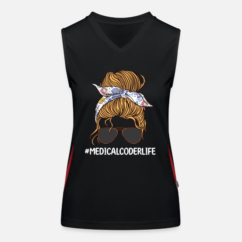 Spécialiste du codage de codeur médical Débardeur respirant contrasté Femme