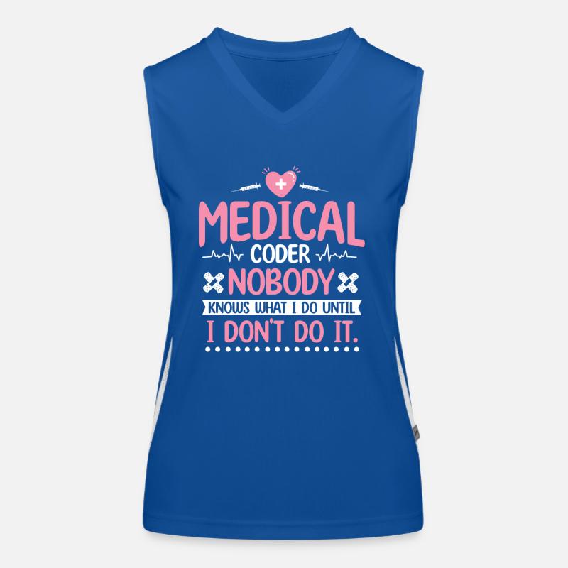 Spécialiste du codage de codeur médical Débardeur respirant contrasté Femme