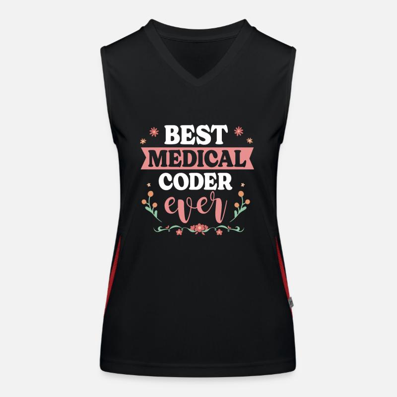 Spécialiste du codage de codeur médical Débardeur respirant contrasté Femme