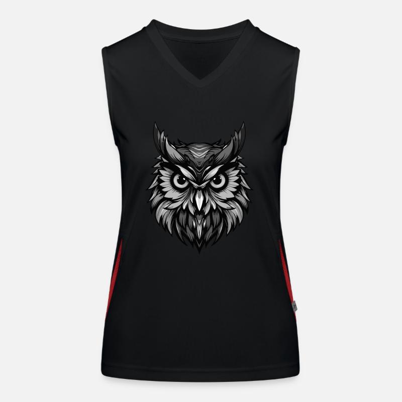 Eule Kopf Porträt Tier Funktionelles Kontrast-Tank Top für Frauen