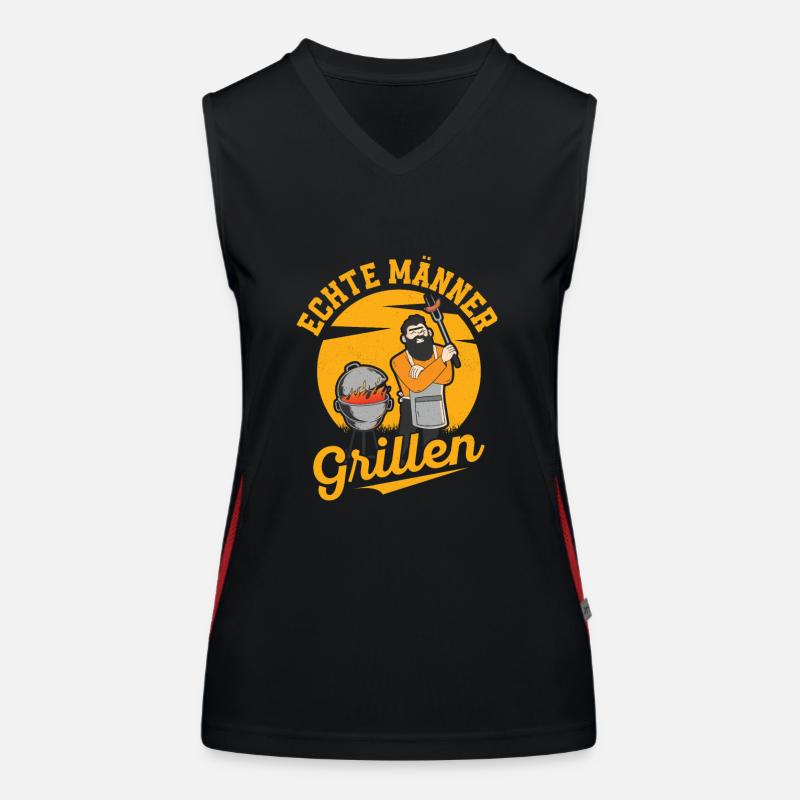 Echte Männer grillen Grill BBQ Griller Funktionelles Kontrast-Tank Top für Frauen