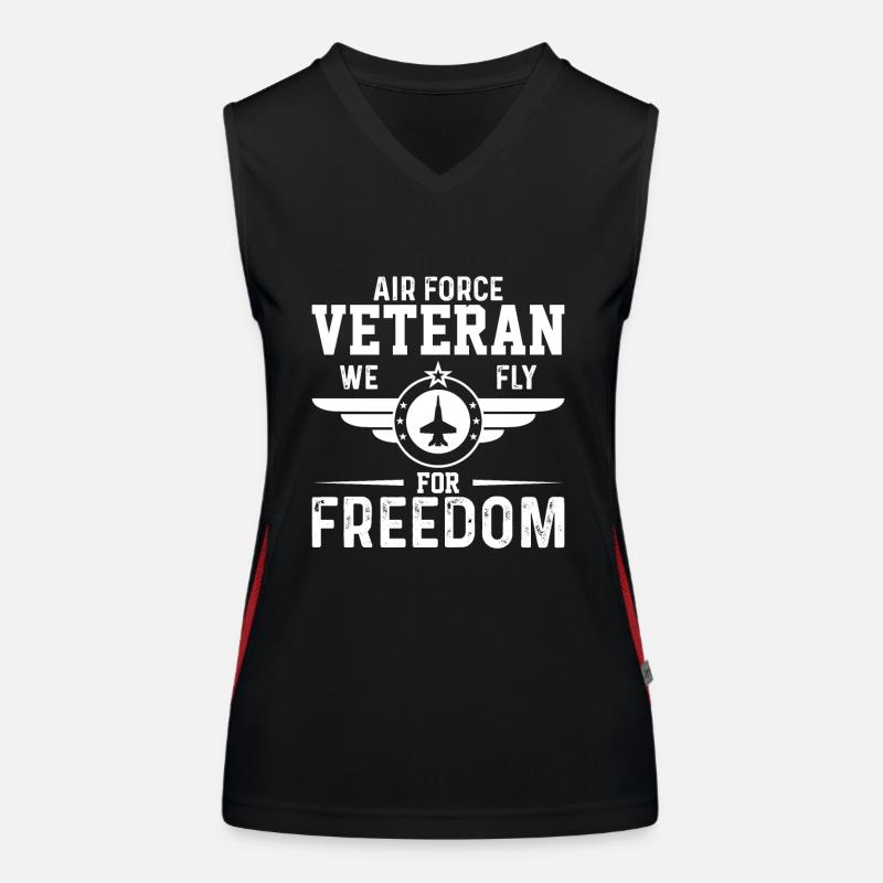 Air Force Veteran We Fly for Freedom Women's Functional Contrast Tank Top