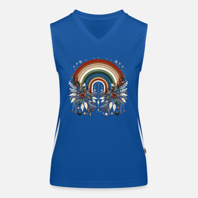 Weihnachtskranz böhmischer Regenbogen Weihnachten Funktionelles Kontrast-Tank Top für Frauen