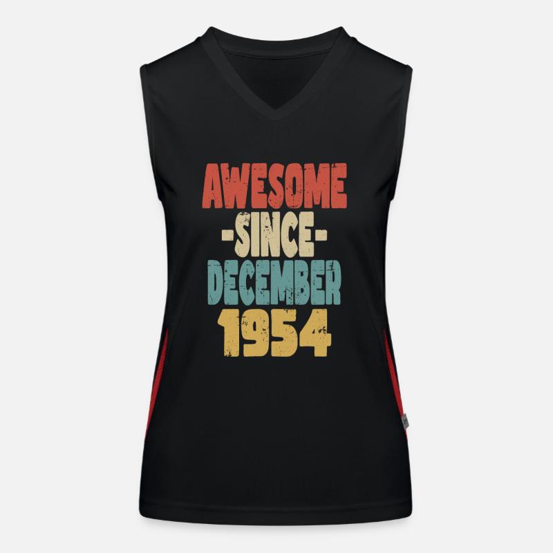 Awesome December 1954 Women's Functional Contrast Tank Top