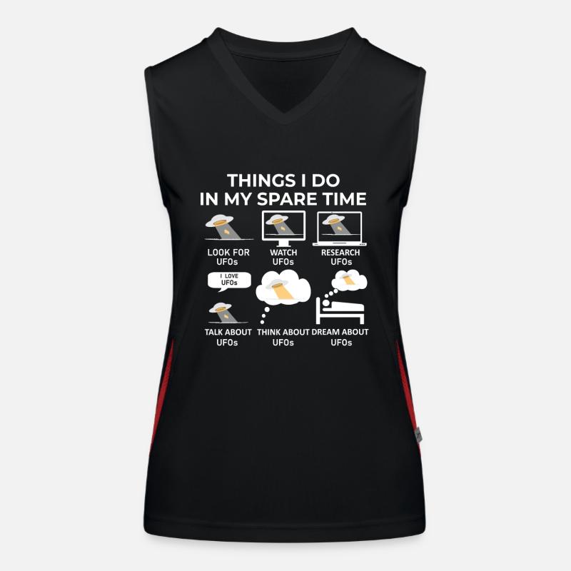 Things I Do in my Spare Time - UFOs Women's Functional Contrast Tank Top
