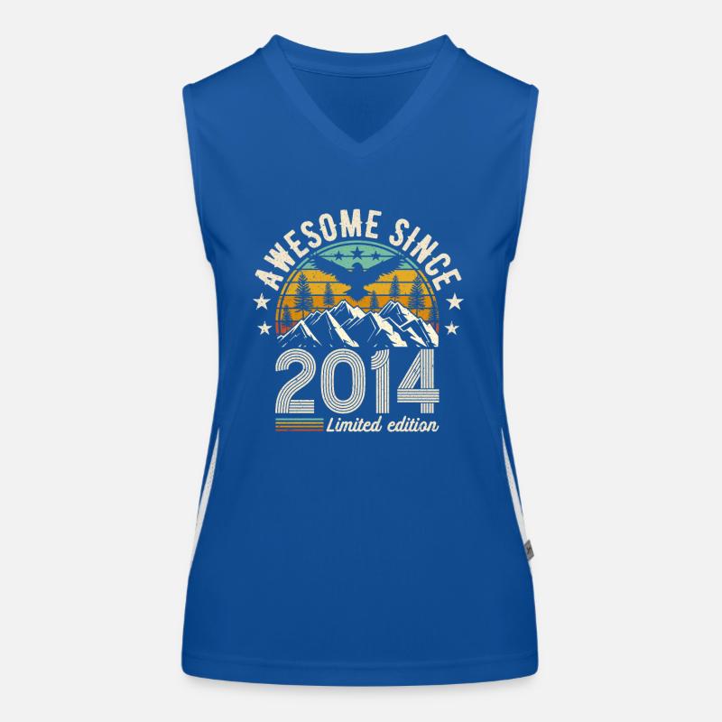 Original 2014 Vintage Geburtstag Funktionelles Kontrast-Tank Top für Frauen