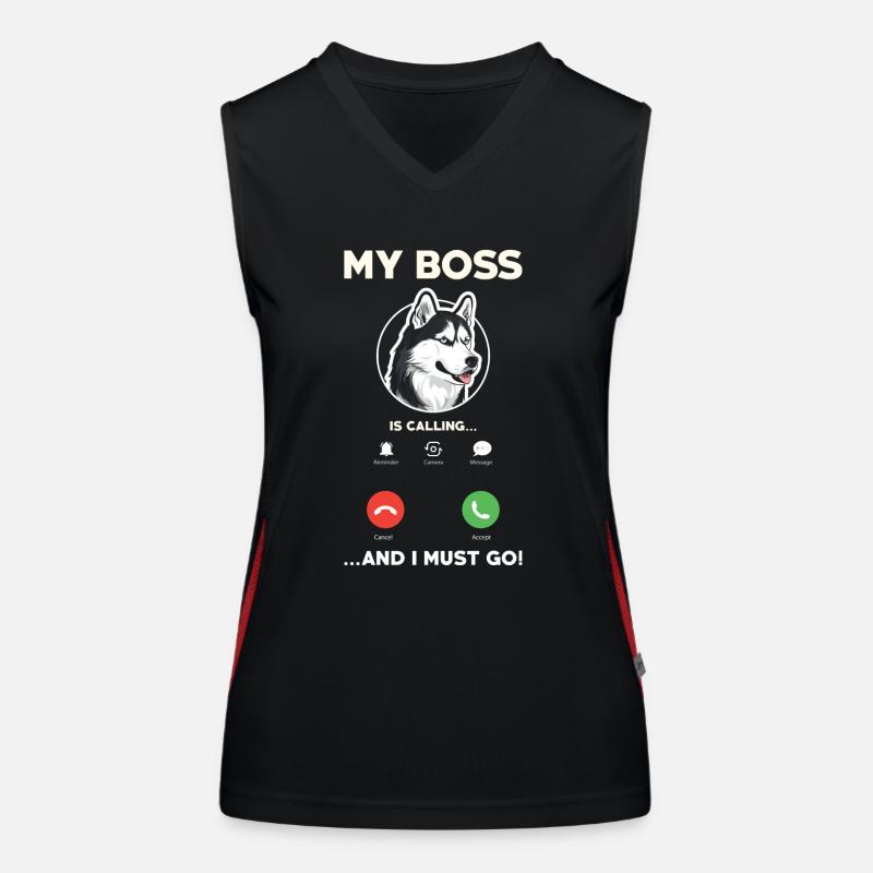 Siberian Husky Funktionelles Kontrast-Tank Top für Frauen