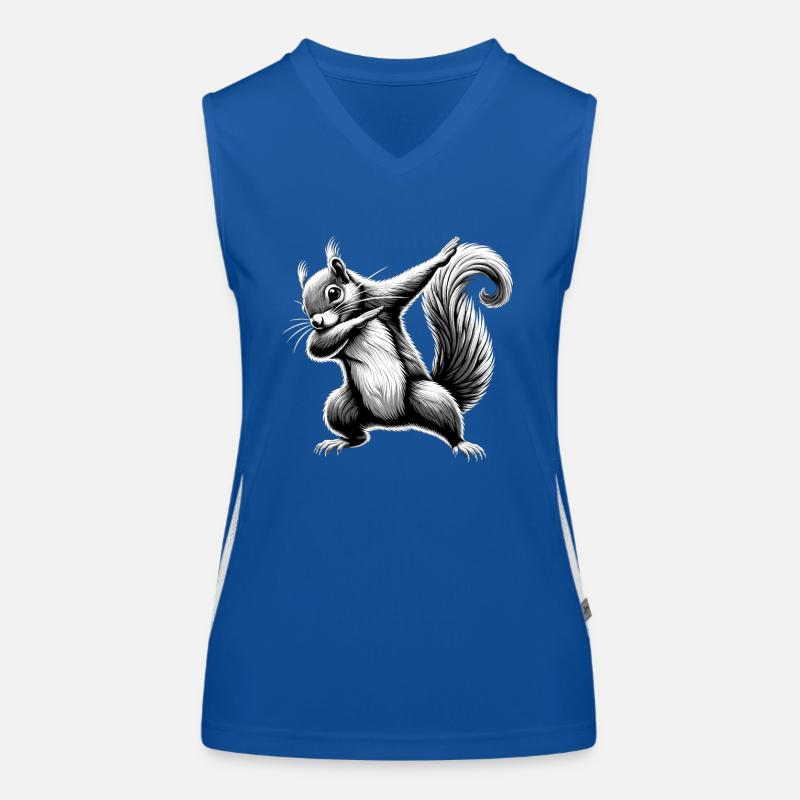 Dabbing Eichhörnchen Funktionelles Kontrast-Tank Top für Frauen