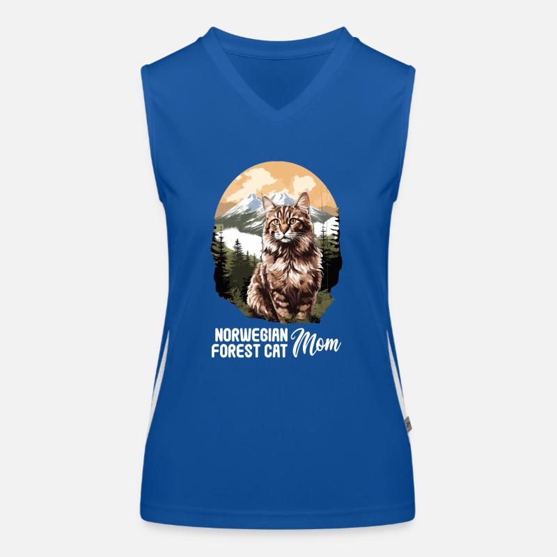 Norwegian Forest Cat Funktionelles Kontrast-Tank Top für Frauen