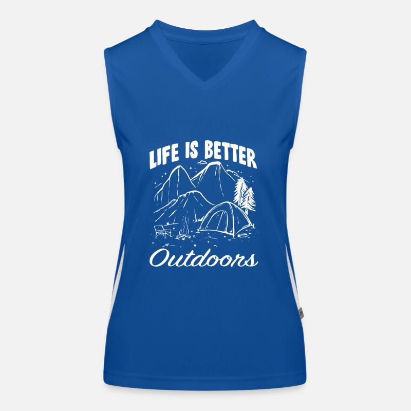Camping campfire Spruch Funktionelles Kontrast-Tank Top für Frauen