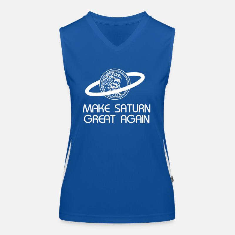Saturn Space Planet Solar System Ancient Roman Women's Functional Contrast Tank Top