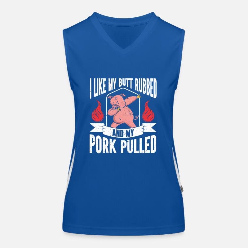 BBQ Pulled Pork Schwein Grill Funktionelles Kontrast-Tank Top für Frauen