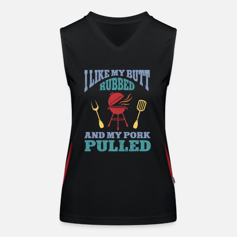 BBQ Pulled Pork Schwein Grill Funktionelles Kontrast-Tank Top für Frauen
