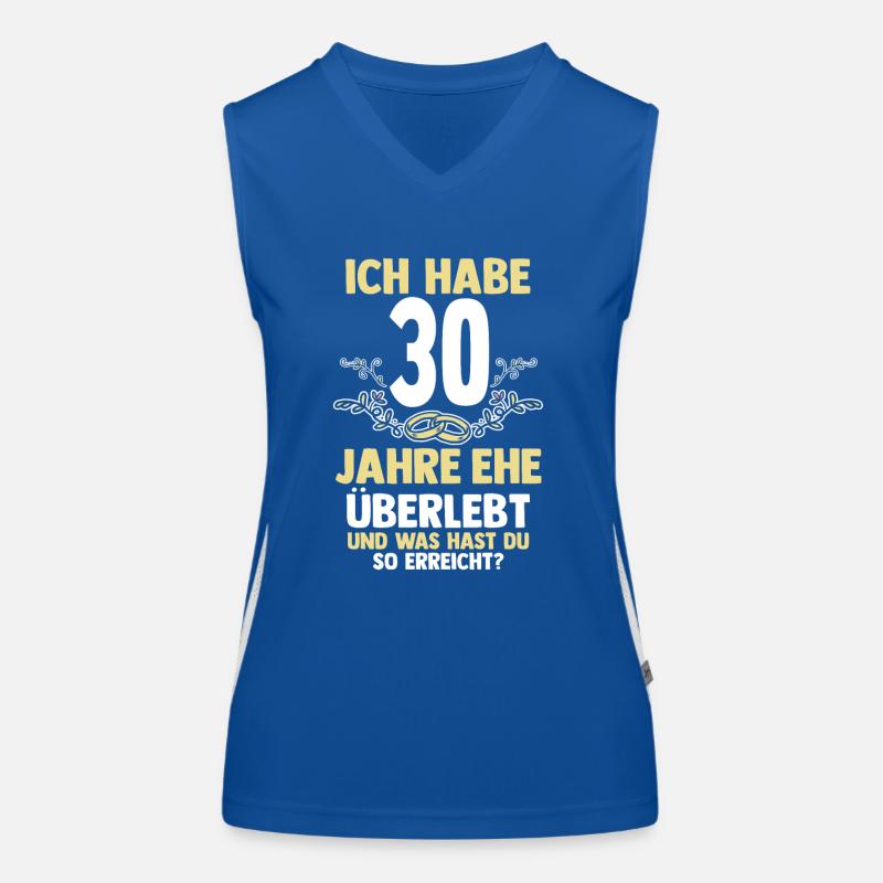 Ehe Perlenhochzeit 30 Jahre Verheiratet Hochzeitst Funktionelles Kontrast-Tank Top für Frauen