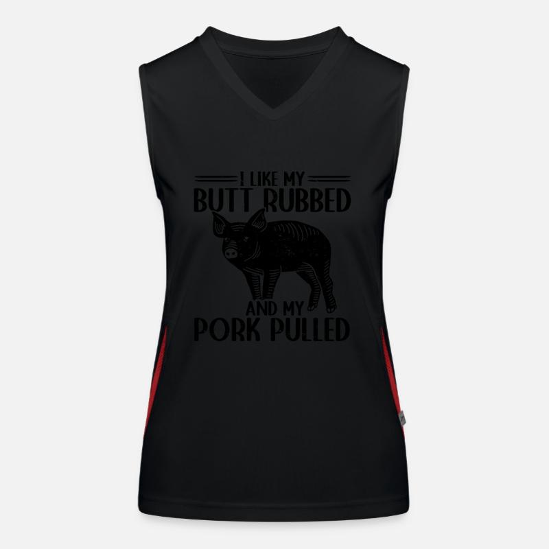 BBQ Pulled Pork Schwein Grill Funktionelles Kontrast-Tank Top für Frauen