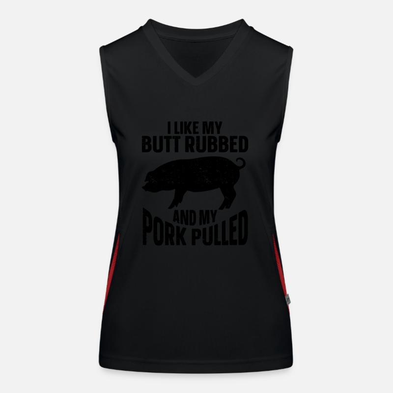BBQ Pulled Pork Schwein Grill Funktionelles Kontrast-Tank Top für Frauen