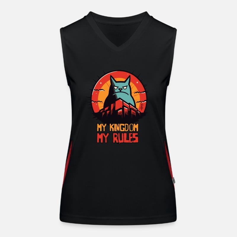 Herrscher der Comic Kunst, übergroß, Stadt, Katze Funktionelles Kontrast-Tank Top für Frauen