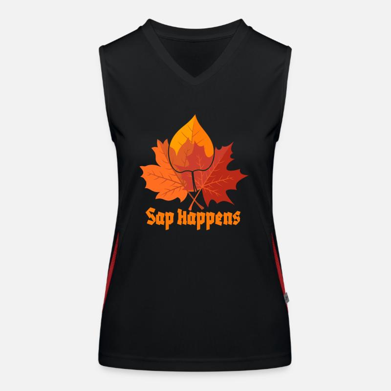 Maple Syrup Tree Tapping Funny Autumn Pancake Women's Functional Contrast Tank Top