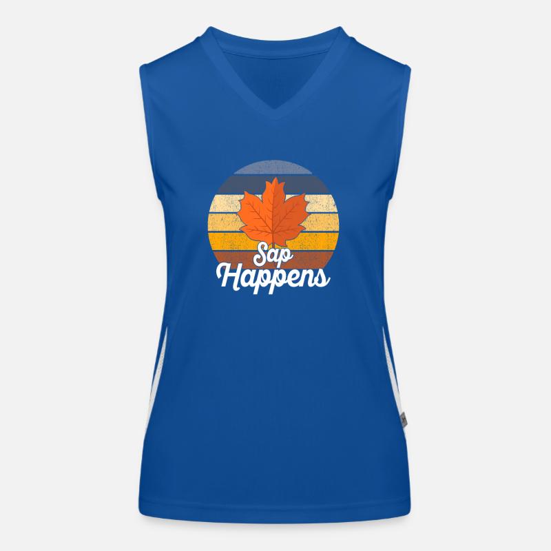 Maple Syrup Tree Tapping Funny Autumn Pancake Women's Functional Contrast Tank Top