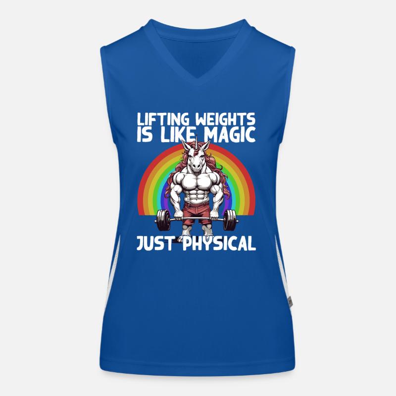 Bodybuilder Licorne Workout Magic Saying Débardeur respirant contrasté Femme