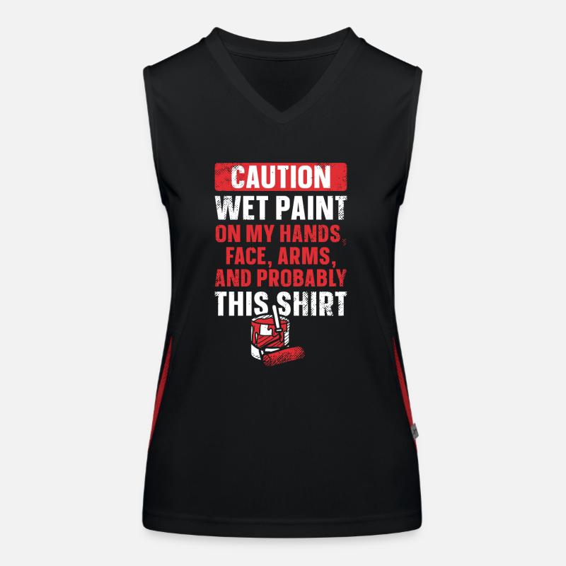 House Painter Decorator Caution Funktionelles Kontrast-Tank Top für Frauen