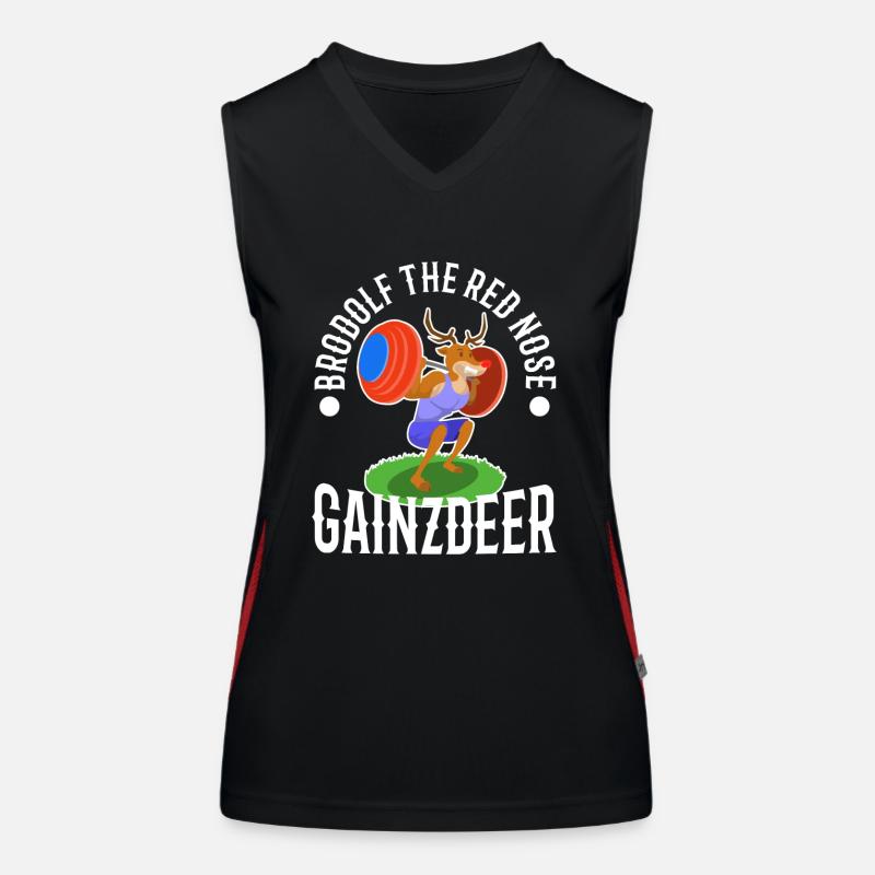 Brodolf The Red Nose Gainzdeer Women's Functional Contrast Tank Top