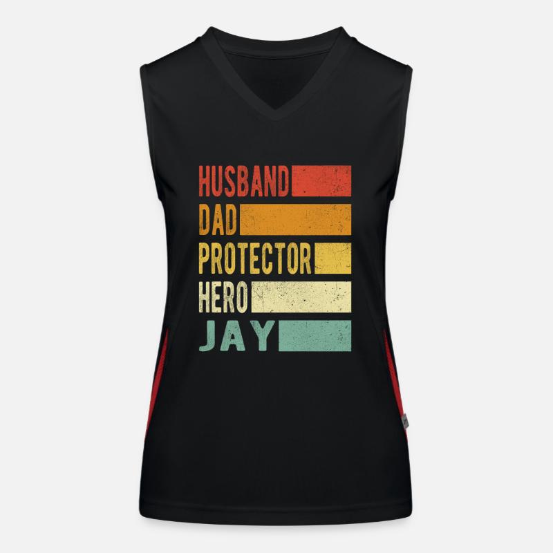 Jay Name Dad Gift Women's Functional Contrast Tank Top