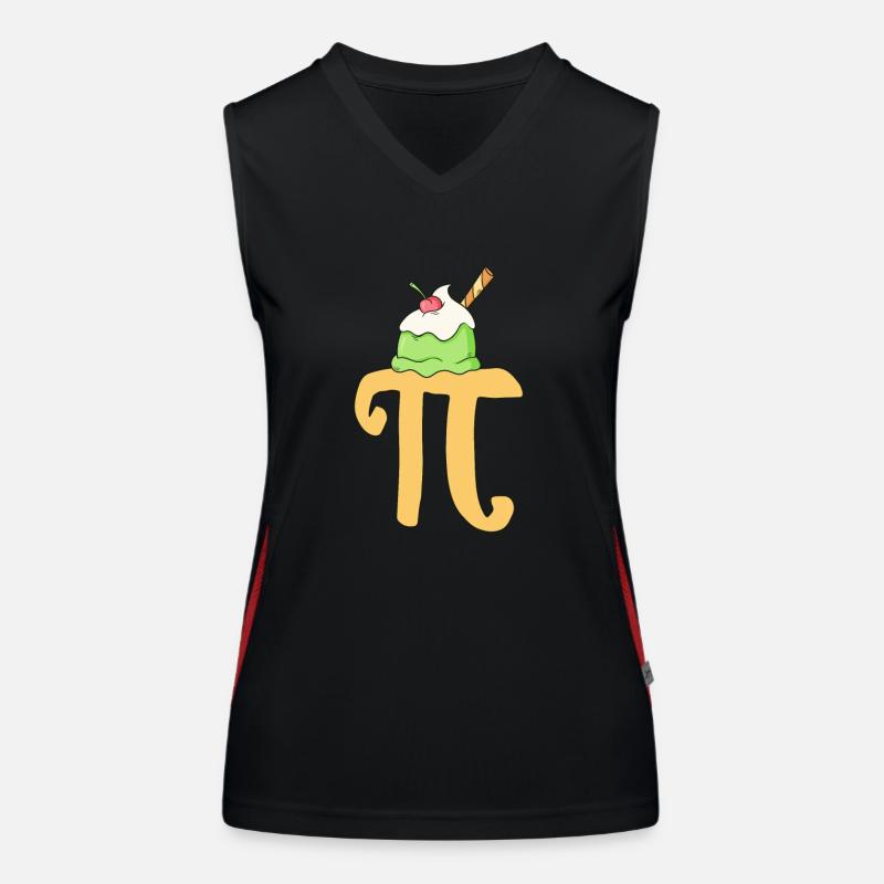 Pi Day A La Mode Drôle Math Geek Pie Crème Glacée Débardeur respirant contrasté Femme