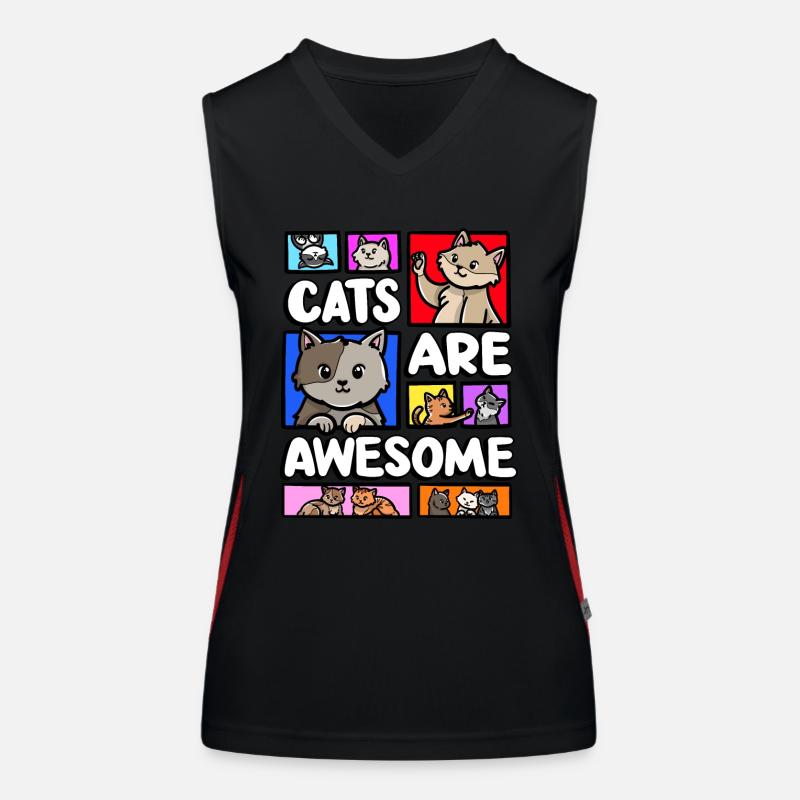 Cats are awesome, kitten lover meme, Women's Functional Contrast Tank Top