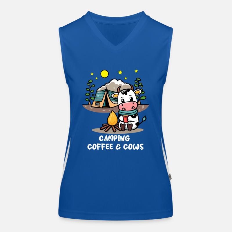 Camping Café Vaches Vie à la campagne Week-end de vacances Débardeur respirant contrasté Femme