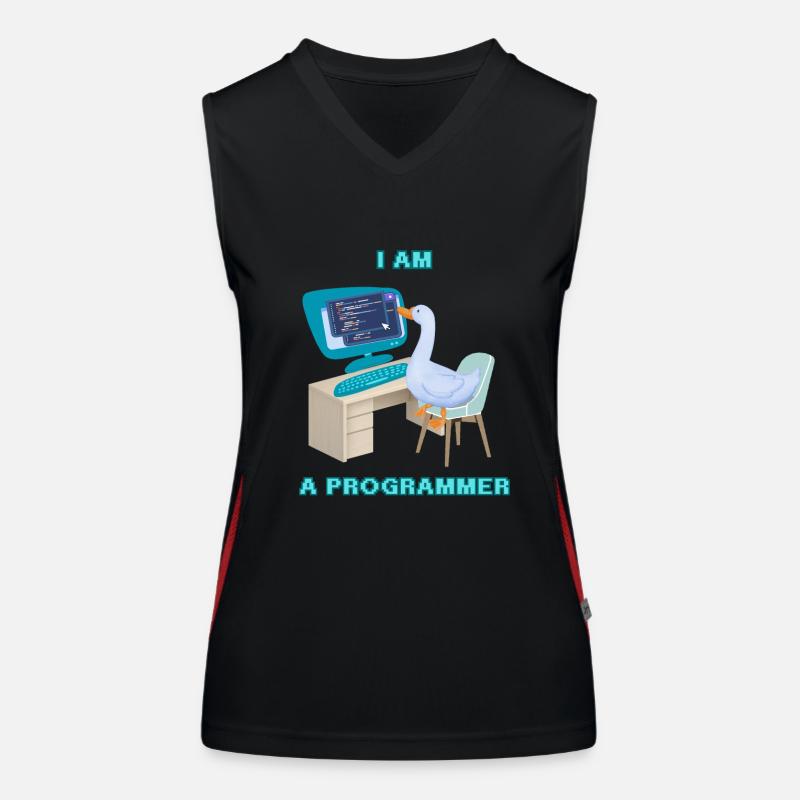 Un canard programmeur, un design amusant pour les programmeurs Débardeur respirant contrasté Femme