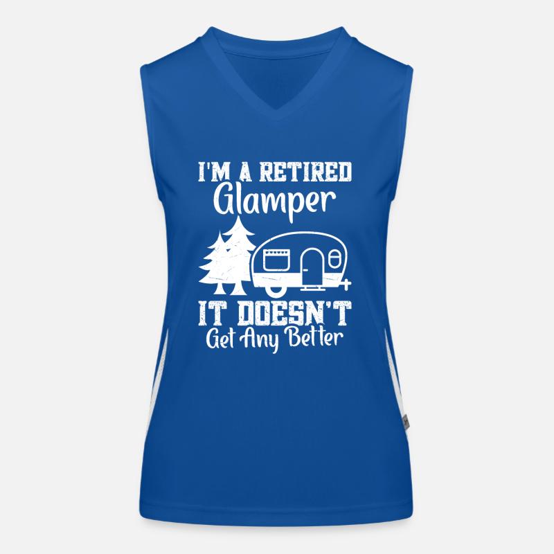 Glamper Hikers Mountains Camping Holidays Glamping Women's Functional Contrast Tank Top