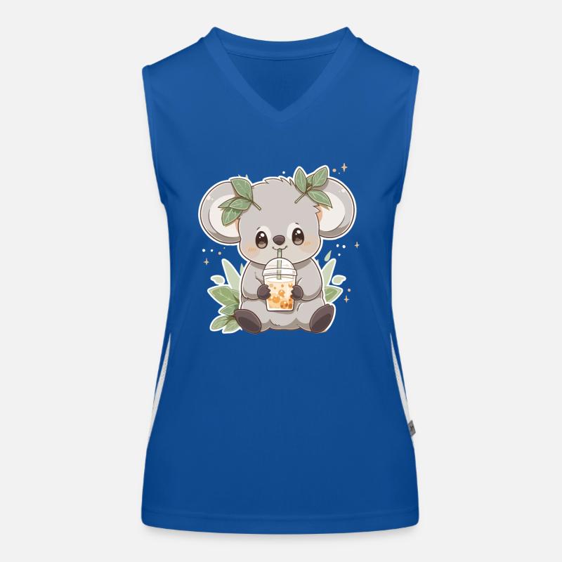 Kawaii Koala Boissons Boba Bubble Tea Chibi Débardeur respirant contrasté Femme