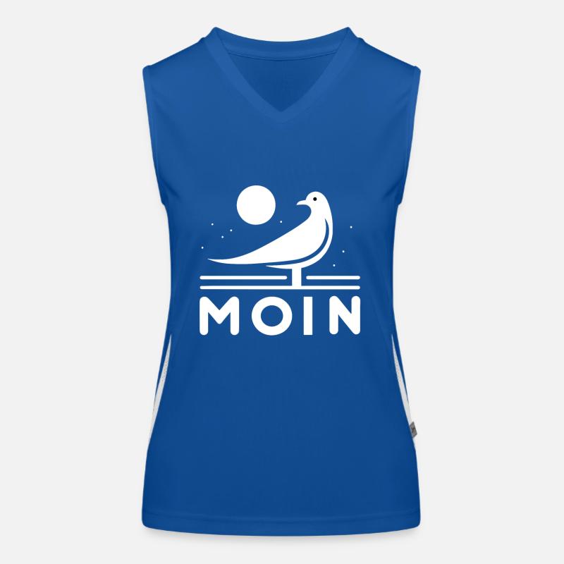 Moin Möwe Moin Sprüche Hamburg Moin Dialekt Funktionelles Kontrast-Tank Top für Frauen
