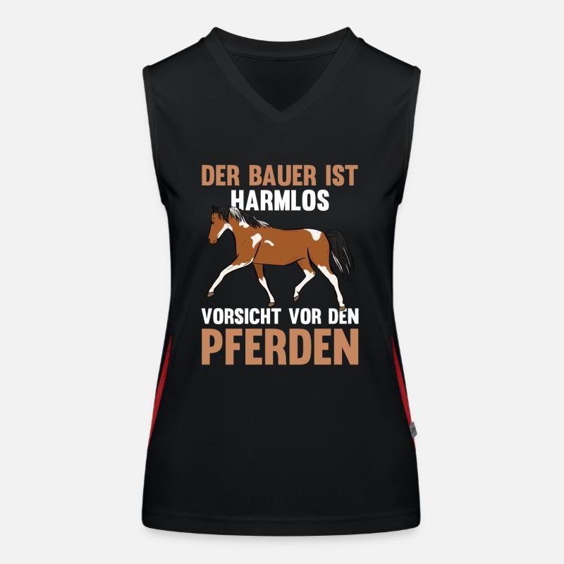 Pferd Reiten Bauernhof Bauer Pferdebesitzer Pferde Funktionelles Kontrast-Tank Top für Frauen