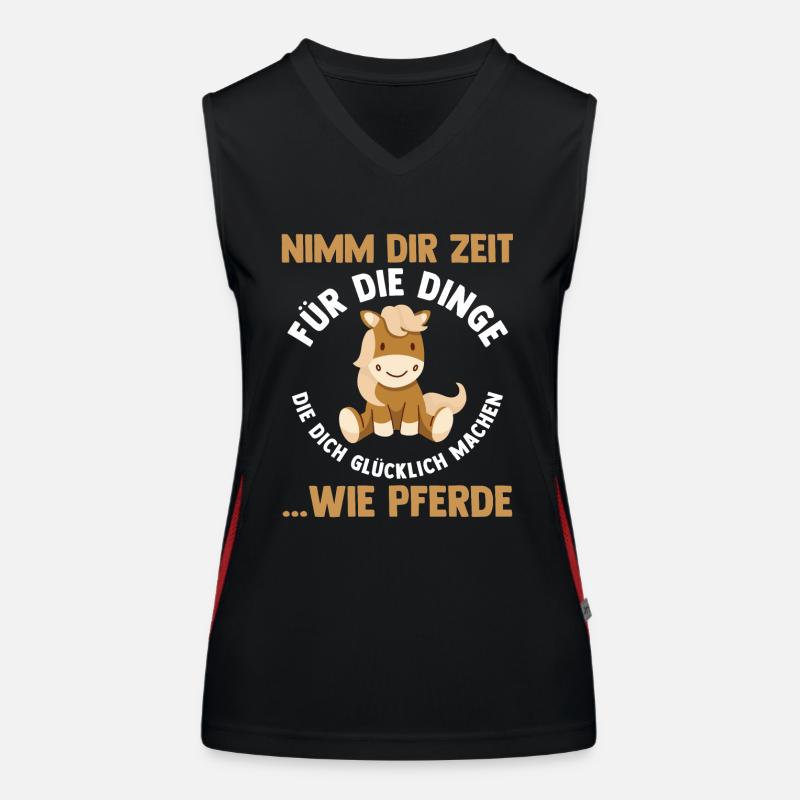 Pferd Reiten Bauernhof Bauer Pferdebesitzer Pferde Funktionelles Kontrast-Tank Top für Frauen