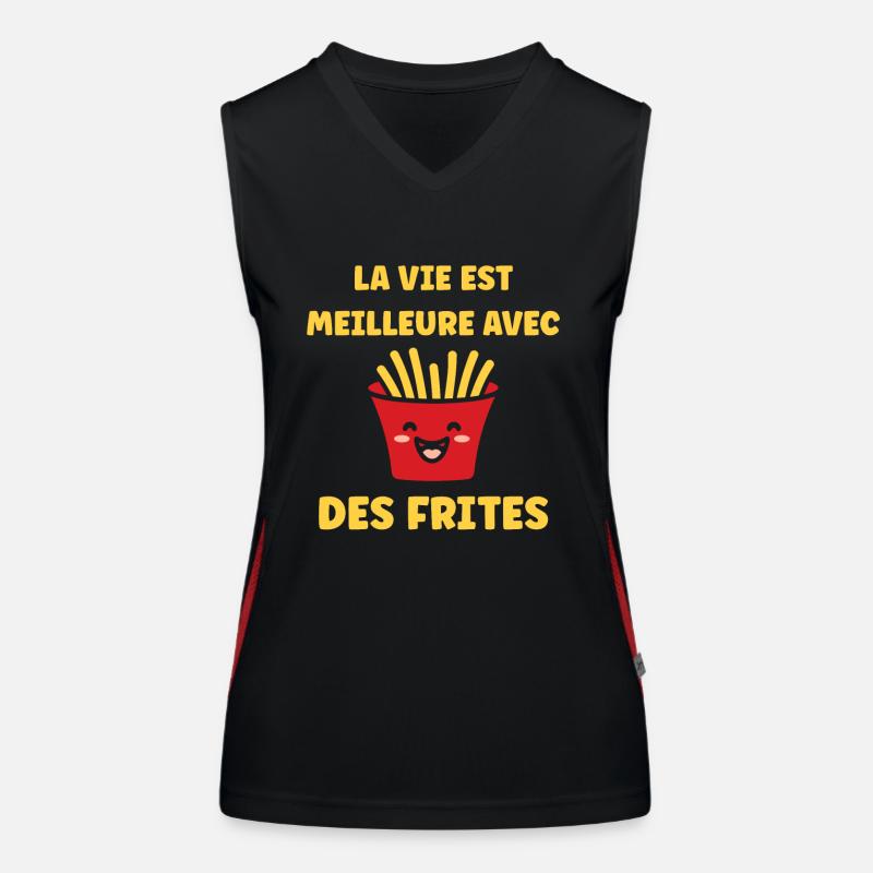 frites Débardeur respirant contrasté Femme