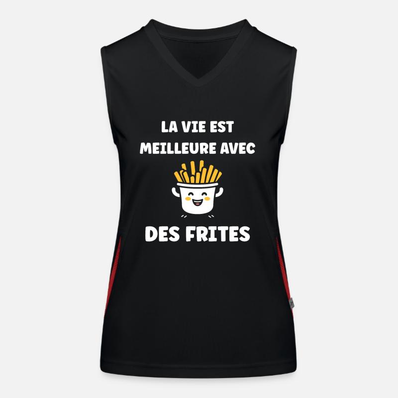 frites Débardeur respirant contrasté Femme