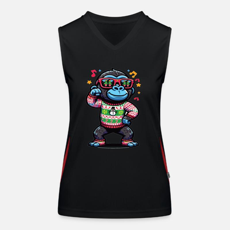 Gorilla mit Sonnenbrille Funktionelles Kontrast-Tank Top für Frauen