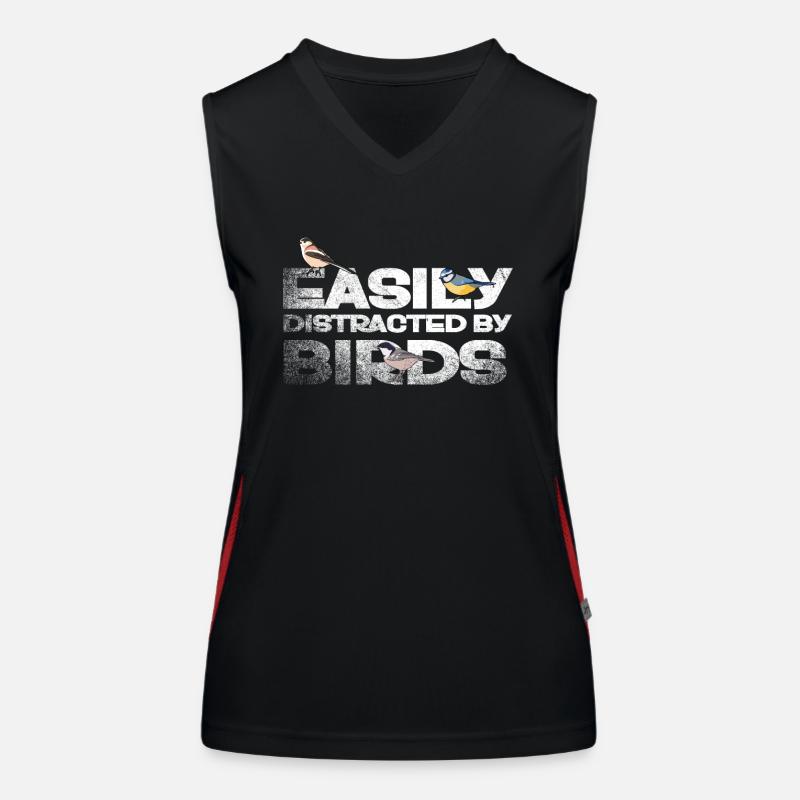 Easily Distracted By Birds Bird Lover Women's Functional Contrast Tank Top