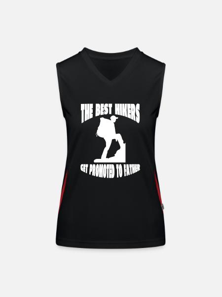 Wanderung Wandern Bergwandern Bergwanderer - Funktionelles Kontrast-Tank Top für Frauen - Schwarz/Rot - Vorne