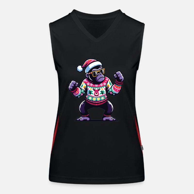 Gorilla mit Sonnenbrille Funktionelles Kontrast-Tank Top für Frauen