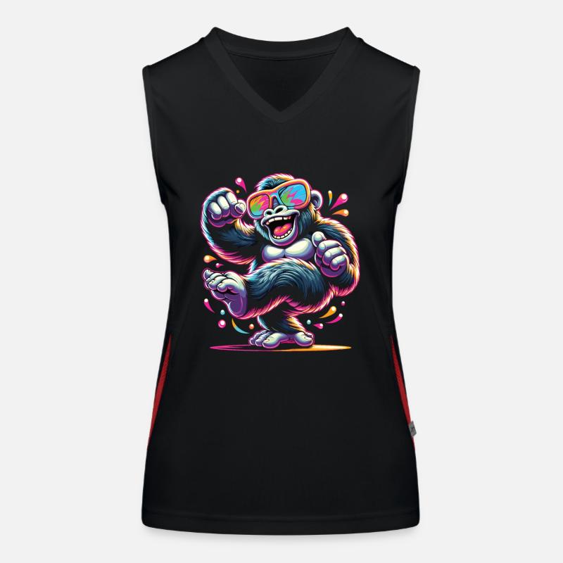 Gorilla mit Sonnenbrille Funktionelles Kontrast-Tank Top für Frauen