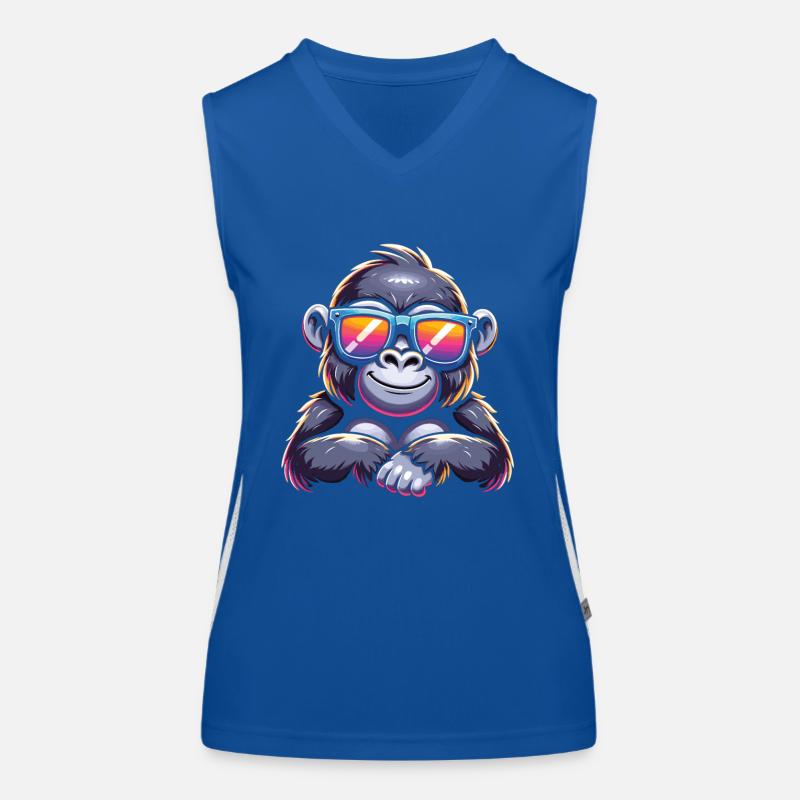 Gorilla with sunglasses Women's Functional Contrast Tank Top