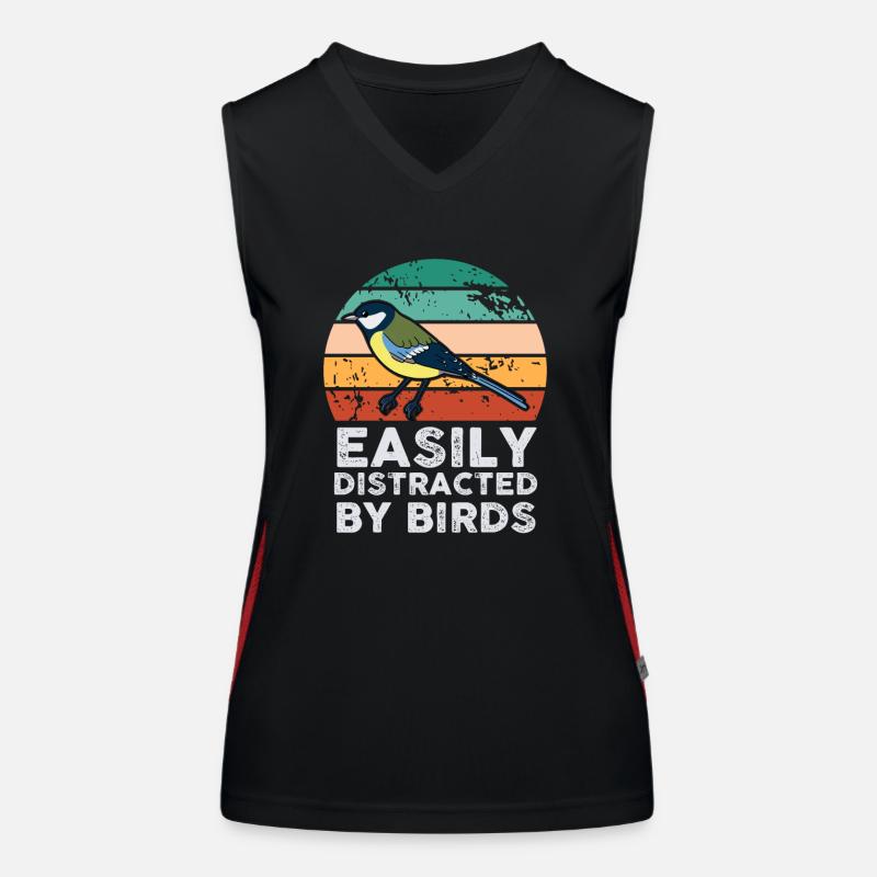 Easily Distracted By Birds Bird Lover Women's Functional Contrast Tank Top