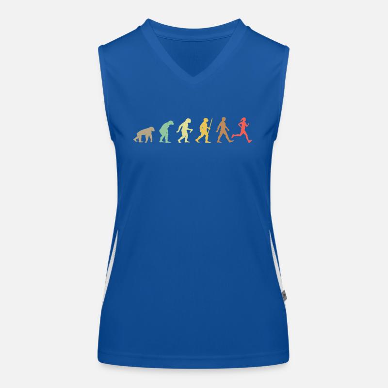 Lauf Retro Running Evolution Funny Runner Marathon Funktionelles Kontrast-Tank Top für Frauen
