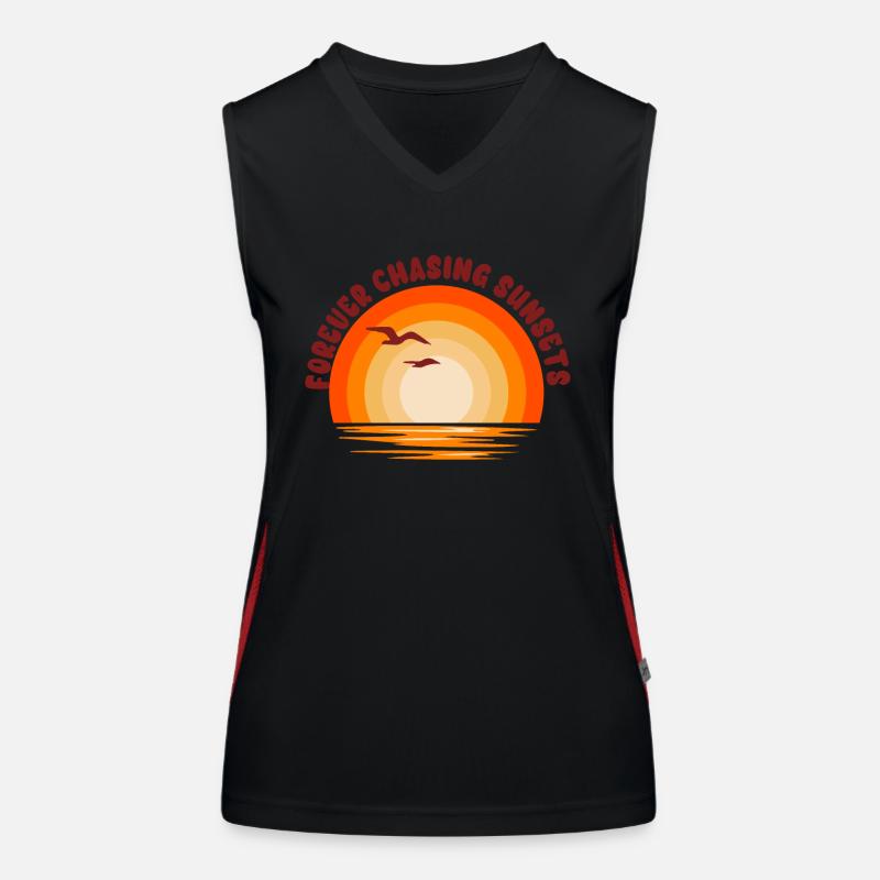 Forever Chasing Sunsets Retro Summer Vacation Women's Functional Contrast Tank Top