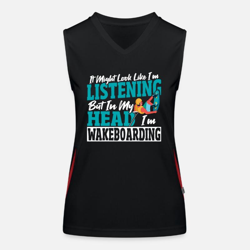 Wakeboarder In My Head I'm Wakeboarding Women's Functional Contrast Tank Top