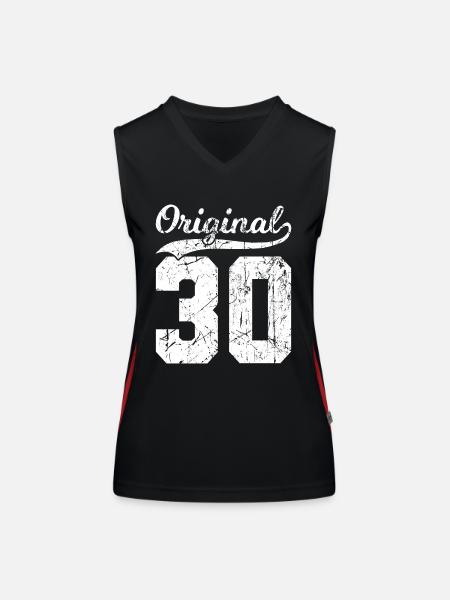 30 Original 94 Jahren Mann Frau Geburtstag - Funktionelles Kontrast-Tank Top für Frauen - Schwarz/Rot - Vorne