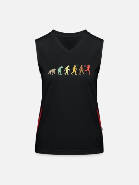 Vintage Tennis RetroTennis Player Evolution - Women's Functional Contrast Tank Top - black/red - Front